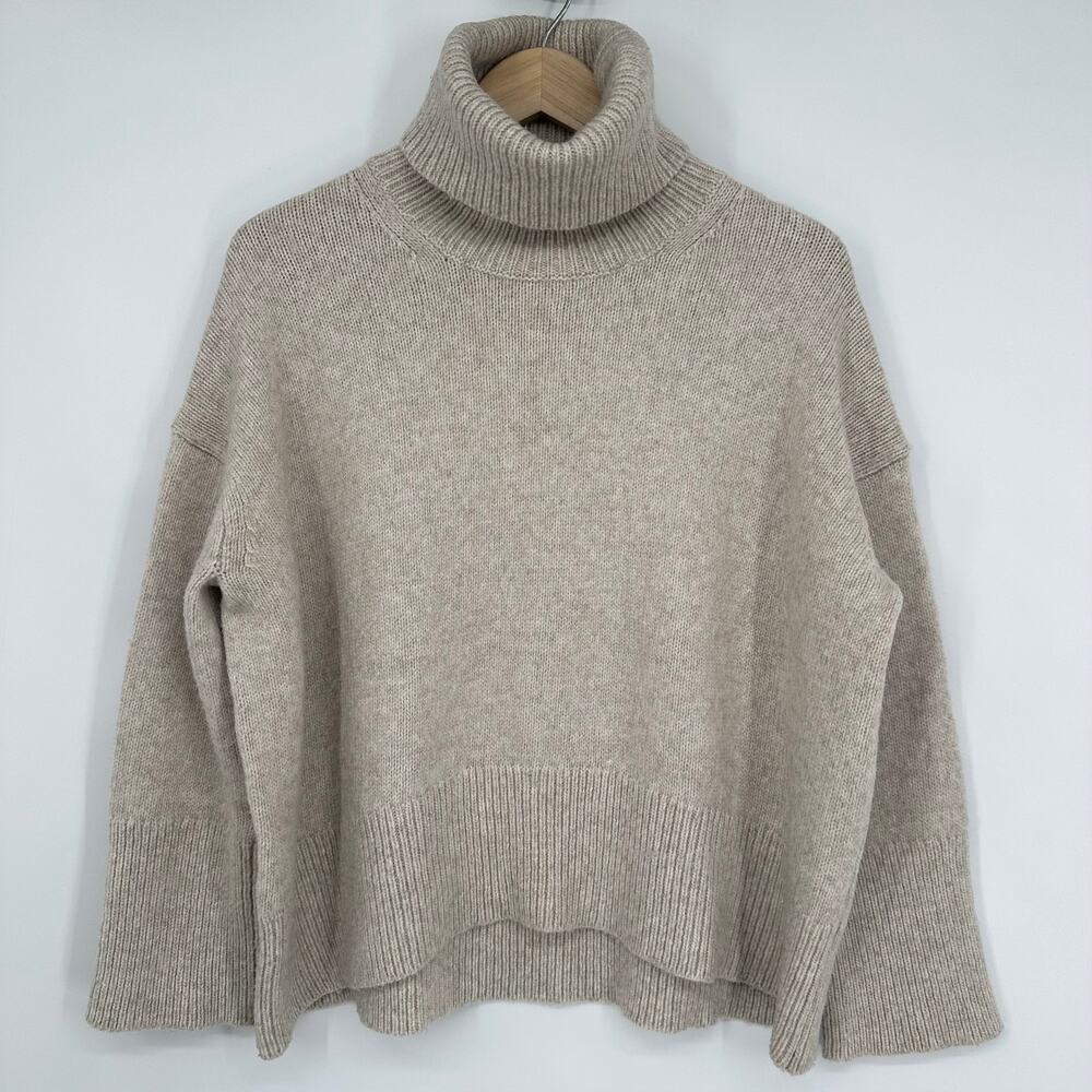Ralph Lauren Chunky Knit Turtleneck Sweater Preppy Classic Cozy Oversized Beige - Picture 2 of 12